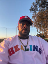 Load image into Gallery viewer, “Healing" Multicolor Patch Crewneck Sweatshirt
