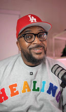 Load image into Gallery viewer, “Healing" Multicolor Patch Crewneck Sweatshirt
