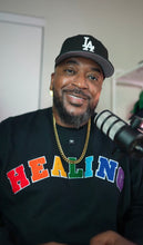 Load image into Gallery viewer, “Healing" Multicolor Patch Crewneck Sweatshirt
