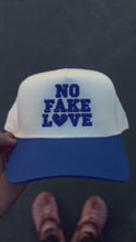 Load and play video in Gallery viewer, &quot;No Fake Love&quot; Snapback - Cream/ Royal Blue
