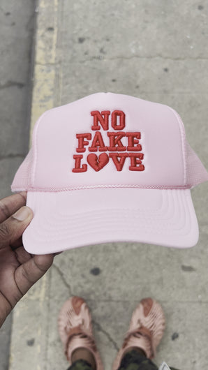 No Fake Love Hat - Pink/ Red