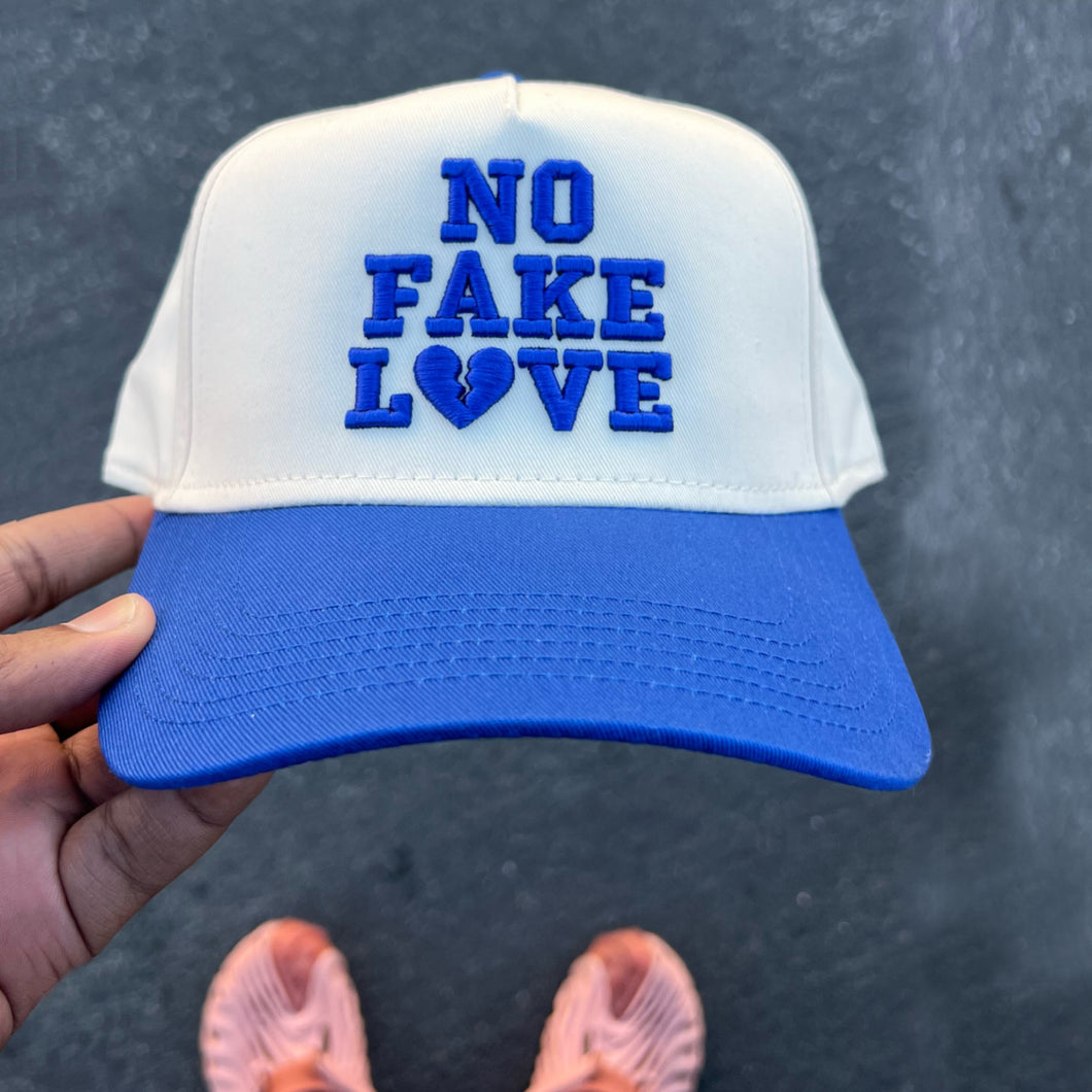 No Fake Love Hat - Cream/ Royal Blue – mrhoward365